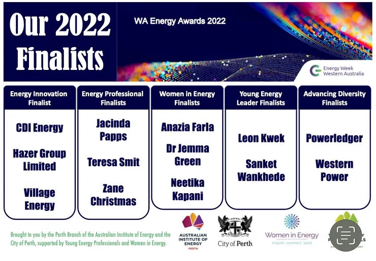 Village Energy announced as finalist in the WA Energy Awards 2022